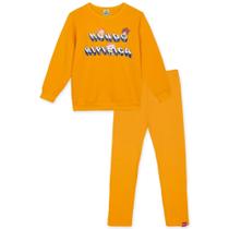 Conjunto Longo Moletom Infantil Feminino Mundo Ripilica-Tamanho 2