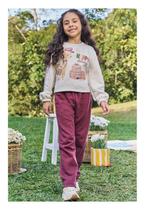 Conjunto Longo Moletom Vinho Estampado