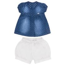 Conjunto Look Jeans Bata + Shorts Azul - UNICA - P