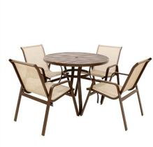 Conjunto Lótus Premium 1 Mesa Ripada com 4 Cadeiras