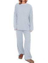 Conjunto lounge MISSACTIVER, pijamas listrados de 2 peças para mulher Conjunto lounge MISSACTIVER, pijamas listrados de 2 peças para mulher