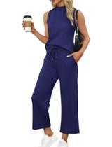Conjunto Lounge SAMPEEL 2 Peças Feminino - Azul Royal - Verão 2024 - Tamanho P Conjunto Lounge SAMPEEL 2 Peças Feminino - Azul Royal - Verão 2024 - Tamanho P