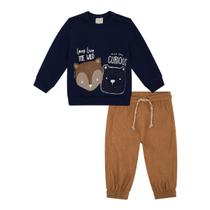 Conjunto Luc.Boo Blusa Longa e Calça Azul Inverno Conjunto Luc.Boo Blusa Longa e Calça Azul Inverno