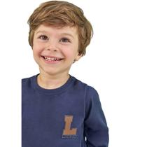 Conjunto Luc.Boo Blusa Longa E Calça Canelado Marinho Inverno