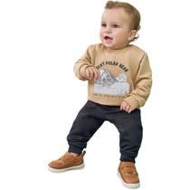 Conjunto Luc.Boo Blusão e Calça Jogger Bege Inverno Conjunto Luc.Boo Blusão e Calça Jogger Bege Inverno