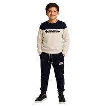 Conjunto Luc.Boo Infantil Blusão E Calça Jogger Azul Marinho Conjunto Luc.Boo Infantil Blusão E Calça Jogger Azul Marinho