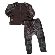 Conjunto Luc.boo Militar Com Jaqueta e Calça Verde Escuro Conjunto Luc.boo Militar Com Jaqueta e Calça Verde Escuro