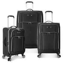 Conjunto Luggage Traveler's Choice Lares Softside de 3 peças preto Conjunto Luggage Traveler's Choice Lares Softside de 3 peças preto