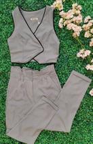 Conjunto Luis Twill Colete e Calça Barra Dobrada Lançamento 87400