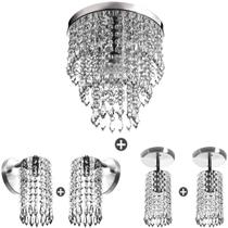 Conjunto Lustre 1 Manucrilic + 2 Clearcrilic + 2 Arandela Conjunto Lustre 1 Manucrilic + 2 Clearcrilic + 2 Arandela