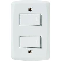 Conjunto Lux2 Branco 4x2 com 1 Interruptor Simples de 10 Ampères e 250 Volts + 1 Interruptor Paralelo de 10 Ampères e 250 Volt - TRAMONTINA