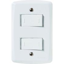 Conjunto Lux2 Branco 4x2 com 2 Interruptor Paralelos de 10 Ampères e 250 Volts - 57145041 - TRAMONTINA
