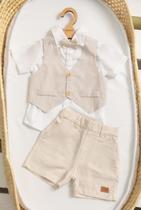 Conjunto Luxo 4 Pçs Social Bebê Menino Verão LessaKids B9107