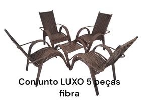 Conjunto LUXO 5 peças FIBRA jardim área sala terraço