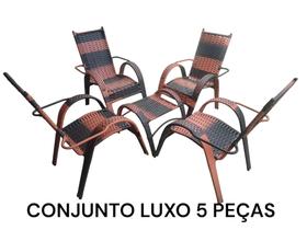 Conjunto LUXO 5 peças FIBRA jardim área sala terraço
