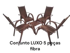 Conjunto LUXO 5 peças FIBRA jardim área sala terraço Conjunto LUXO 5 peças FIBRA jardim área sala terraço