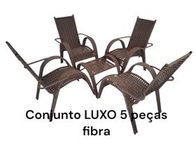 Conjunto LUXO 5 peças FIBRA jardim área sala terraço Conjunto LUXO 5 peças FIBRA jardim área sala terraço
