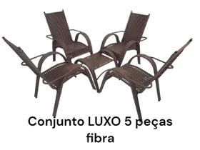 Conjunto LUXO 5 peças FIBRA jardim área sala terraço