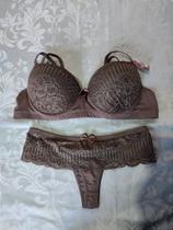 Conjunto Luxo Ayla - Microfibra com Bojo e Renda Conjunto Luxo Ayla - Microfibra com Bojo e Renda