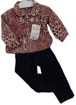 Conjunto Luxo Bebê Menina Inverno Casaco Soft + Calça 25113