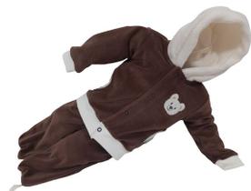 Conjunto Luxo Bebê Menino Inverno Plush Casaco + Calça 2809 Conjunto Luxo Bebê Menino Inverno Plush Casaco + Calça 2809