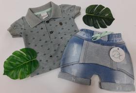 Conjunto Luxo Bebê Menino Verão Polo + Bermuda Dtuia Rf 2344