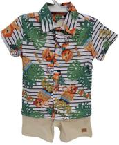 Conjunto Luxo Camisa + Bermuda Infantil Menino Lessa Rf 8006