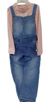 Conjunto Luxo Menina Blusa + Jardineira Jeans Paraiso 13182 Conjunto Luxo Menina Blusa + Jardineira Jeans Paraiso 13182
