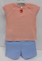 Conjunto Luxo Menina Blusa Shorts Sarja Verão Paraiso 17161 Conjunto Luxo Menina Blusa Shorts Sarja Verão Paraiso 17161