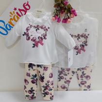 Conjunto Luxo Menina Paraiso Moda Bebe Meia Estação Cod 8045