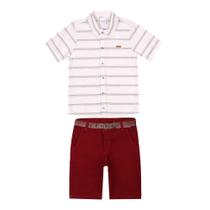 Conjunto Luxo Menino Camisa + Bermuda + Cinto Paraiso 15561 Conjunto Luxo Menino Camisa + Bermuda + Cinto Paraiso 15561