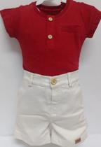 Conjunto Luxo Menino Camisa Bermuda Sarja Verão Lessa B9463 - Conjunto Luxo Menino Camisa Bermuda Sarja Verão Lessa B9463 -