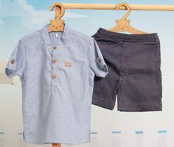 Conjunto Luxo Menino Camisa + Bermuda Verão Lessa Kids B9185