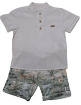 Conjunto Luxo Menino Camisa Branca + Bermuda Paraiso 14978 Conjunto Luxo Menino Camisa Branca + Bermuda Paraiso 14978