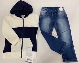 Conjunto Luxo Menino Paraiso Tam 1 2 3 4 C/ Calça Jeans 8128