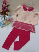 - Conjunto Luxo Paraiso Bebe Menina Plush + Molecotton Rf 7150