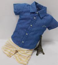 - Conjunto Luxo Paraiso Bebê Menino Camisa + Bermuda Ref 10747 - Conjunto Luxo Paraiso Bebê Menino Camisa + Bermuda Ref 10747