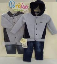 Conjunto Luxo Paraiso Bebe Menino Jeans + Jaqueta Cod 8024