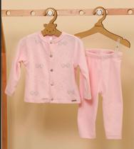 Conjunto Luxo Plush Bebê Menina Inverno Lessa Kids Rf B9209 Conjunto Luxo Plush Bebê Menina Inverno Lessa Kids Rf B9209