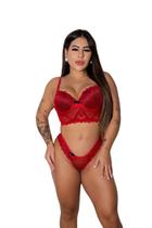 Conjunto Luxo Renda Sexy Sensual c/ Bojo