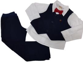 Conjunto Luxo Social Infantil Menino 3 Peças Colete Ref 2254