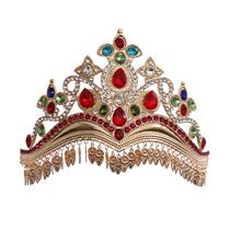 Conjunto luxuoso de coroa de casamento de cristal com borlas e brincos Conjunto luxuoso de coroa de casamento de cristal com borlas e brincos