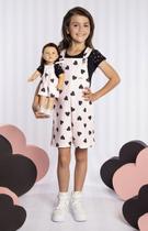 Conjunto Macacão e Blusa Corações- Menina e Boneca