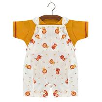 Conjunto Macacão Jardineira Safari Leão para Bebê de Malha Menino e Malha 100% algodão Conjunto Macacão Jardineira Safari Leão para Bebê de Malha Menino e Malha 100% algodão