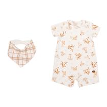 Conjunto Macacão Manga Curta e Babador Bandana Suedine e Atoalhado - Forest - Mini & Co. Tamanho:GG Conjunto Macacão Manga Curta e Babador Bandana Suedine e Atoalhado - Forest - Mini & Co. Tamanho:GG