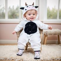 Conjunto Macacão Vaquinha Com Capuz E Pantufa 3d Interativa Cor:BrancoTamanho:3-6M Conjunto Macacão Vaquinha Com Capuz E Pantufa 3d Interativa Cor:BrancoTamanho:3-6M
