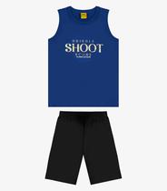 Conjunto Machão c/ Bermuda em Meia Malha Rovi Kids Azul Conjunto Machão c/ Bermuda em Meia Malha Rovi Kids Azul