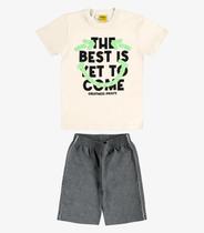 Conjunto Machão c Bermuda em Meia Malha Rovi Kids Bege Conjunto Machão c Bermuda em Meia Malha Rovi Kids Bege