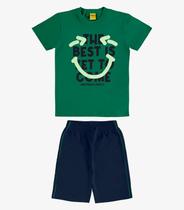 Conjunto Machão c Bermuda em Meia Malha Rovi Kids Verde