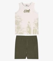 Conjunto Machão Com Bermuda Infantil Rovi Kids Bege